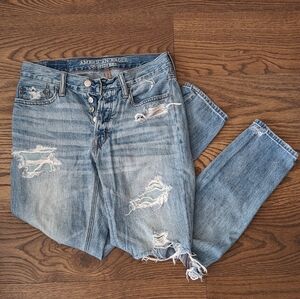 American Eagle Straight Leg Ripped Jeans